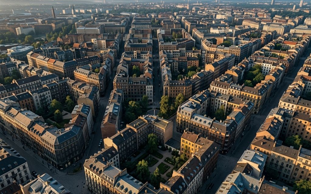 Городская застройка в утреннем свете
